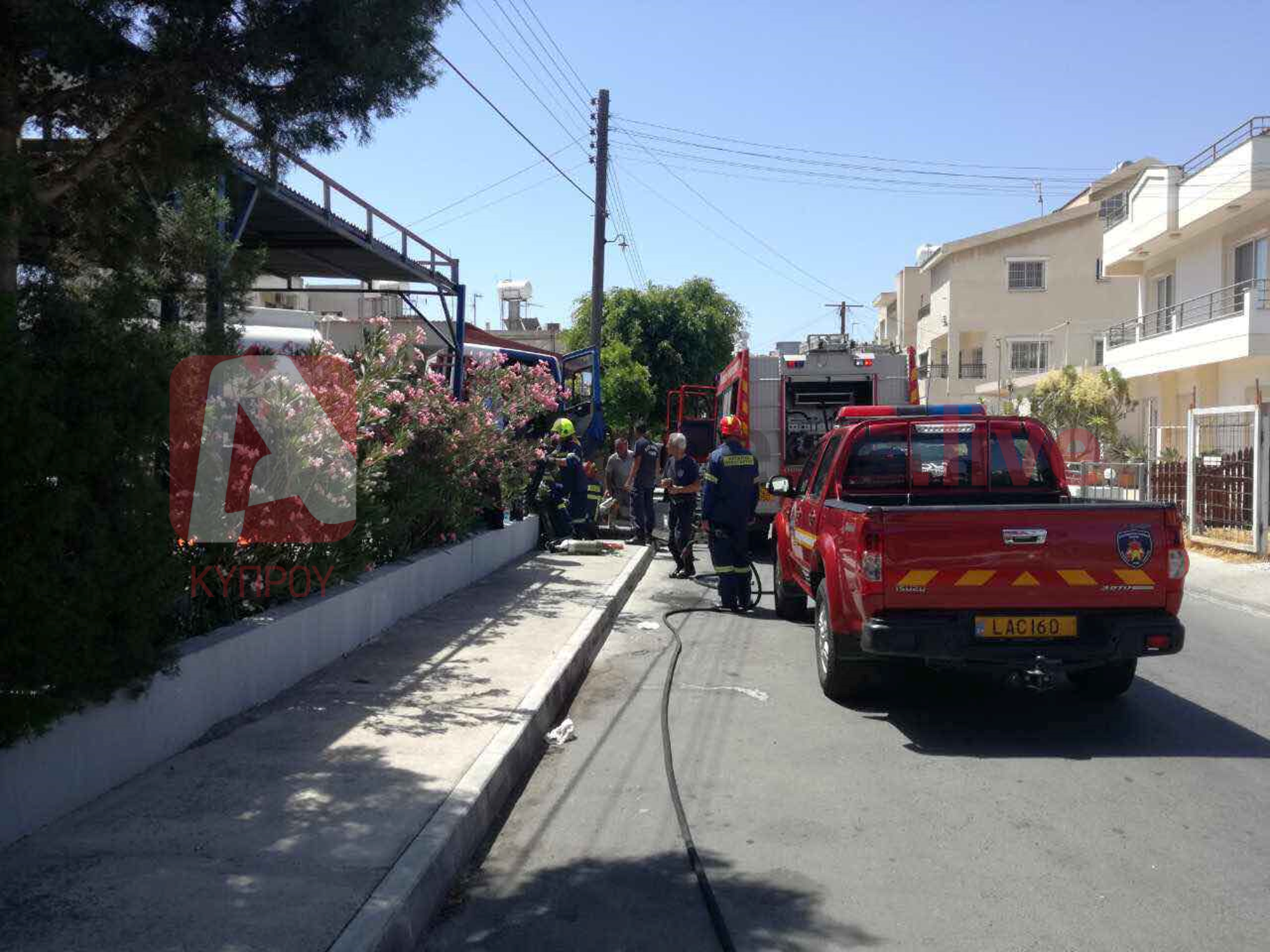 Δραματικές στιγμές για οδηγό βυτιοφόρου στην οδό Αγίας Φυλάξεως στη Λεμεσό