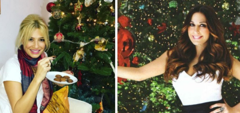 Φαίη Σκορδά και Kατερίνα Παπουτσάκη στόλισαν το Χριστουγεννιάτικό τους δέντρο