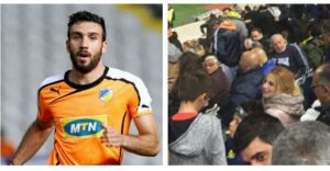 Η Χριστιάνα Αριστοτέλους στις κερκίδες του ΓΣΠ για τον αγώνα ΑΠΟΕΛ-Ρεάλ (ΦΩΤΟ)