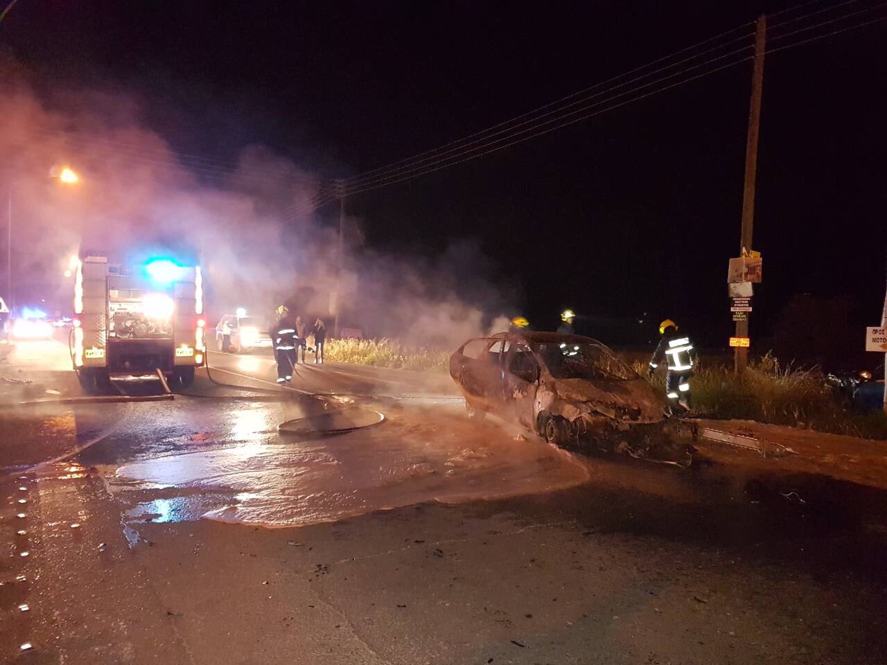 Τρείς τραυματίες σε τροχαία σύγκρουση στον παλαιό δρόμο Λευκωσίας-Λεμεσού (ΦΩΤΟ)