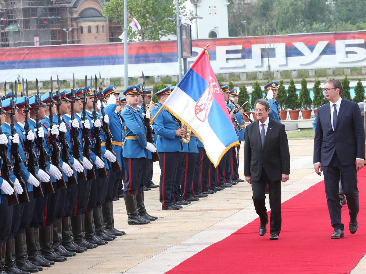 Κυπριακό και ΕΕ συζήτησαν Νίκος Αναστασιάδης και Αλεξάνταρ Βούτσιτς (ΦΩΤΟ)