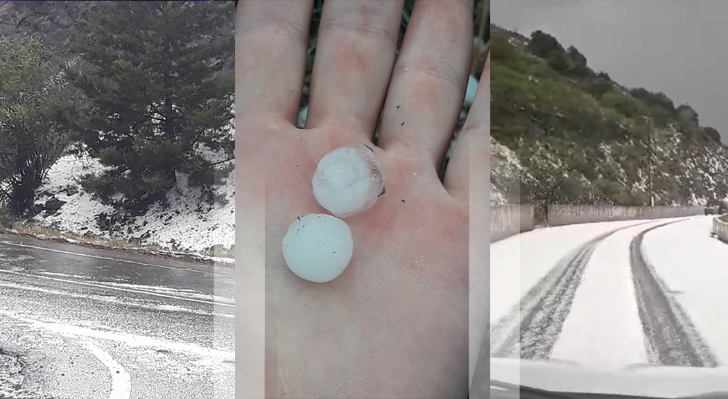 Έντονη χαλαζόπτωση και σφοδρή καταιγίδα στα ορεινά (ΒΙΝΤΕΟ&ΦΩΤΟ)