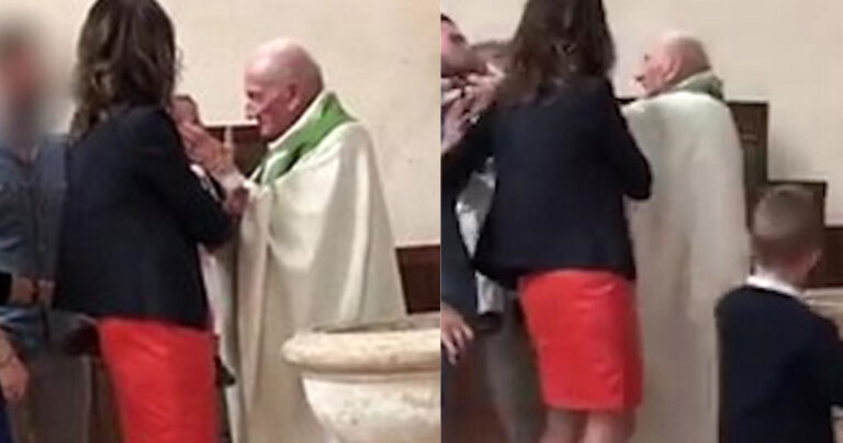 Ιερέας χαστουκίζει μωράκι επειδή κλαίει στη βάπτιση και προκαλεί σάλο(BINTEO)