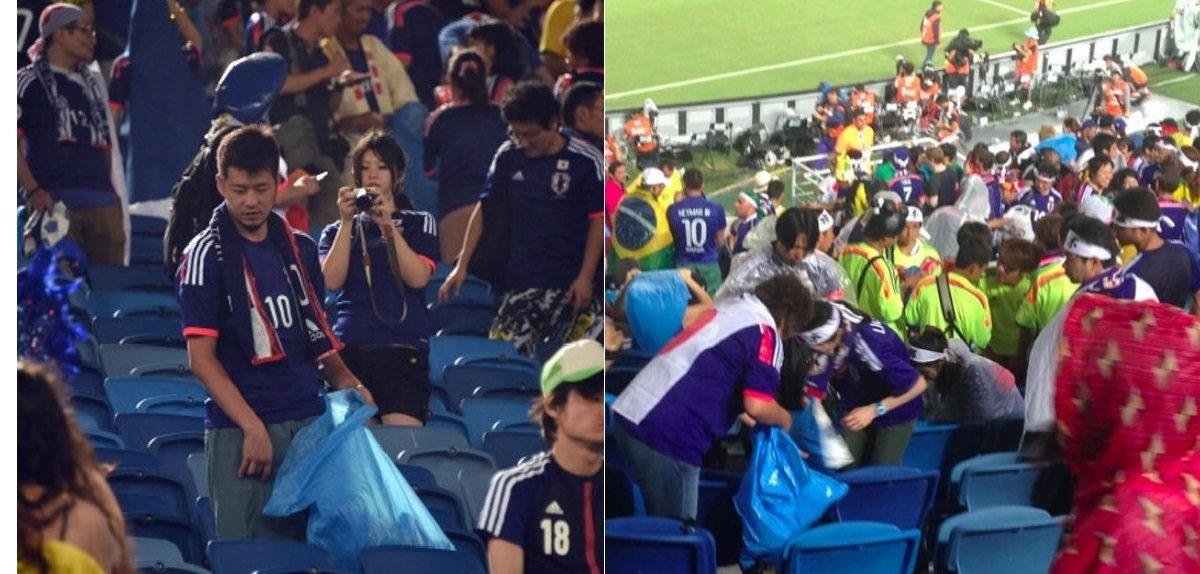 Οι Ιάπωνες πανηγύρισαν τη νίκη τους και μετά μάζεψαν τα σκουπίδια τους(ΒΙΝΤΕΟ)