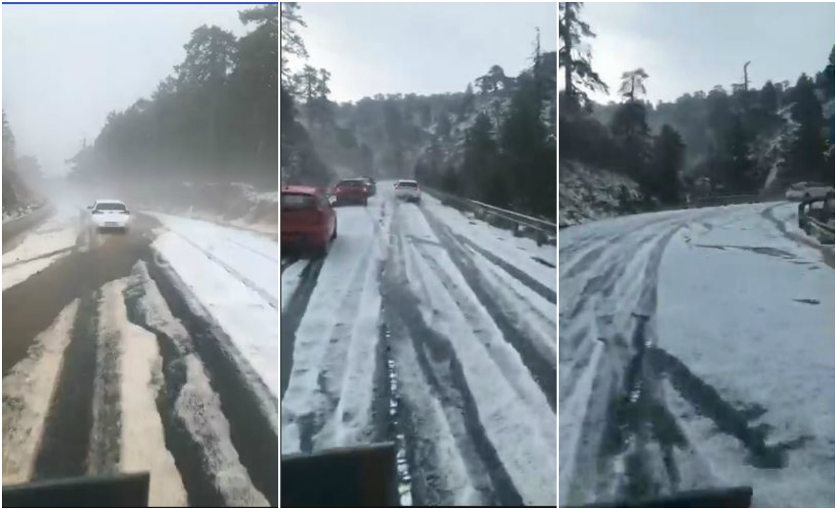 Λευκό τοπίο καλοκαιριάτικα η οροσειρά του Τροόδους (ΒΙΝΤΕΟ)