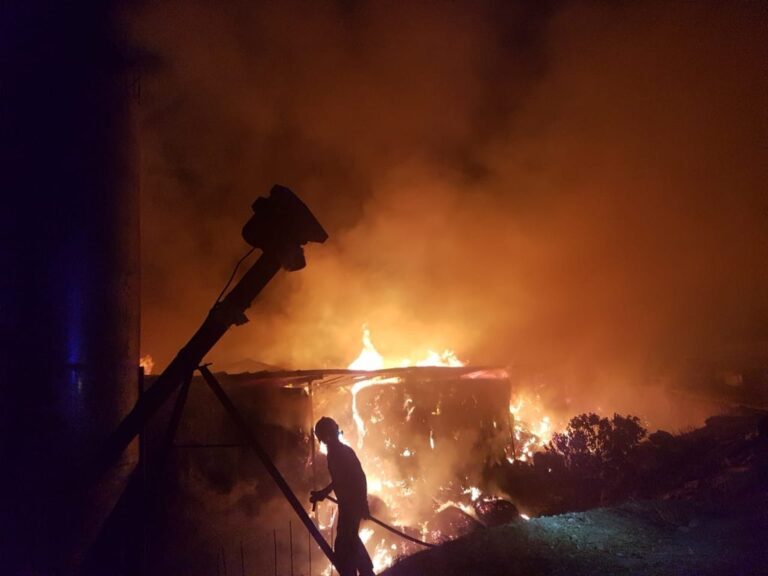 Μάχη με τις φλόγες σε κτηνοτροφική μονάδα στην κοινότητα Ξυλοτύμπου (ΦΩΤΟ)