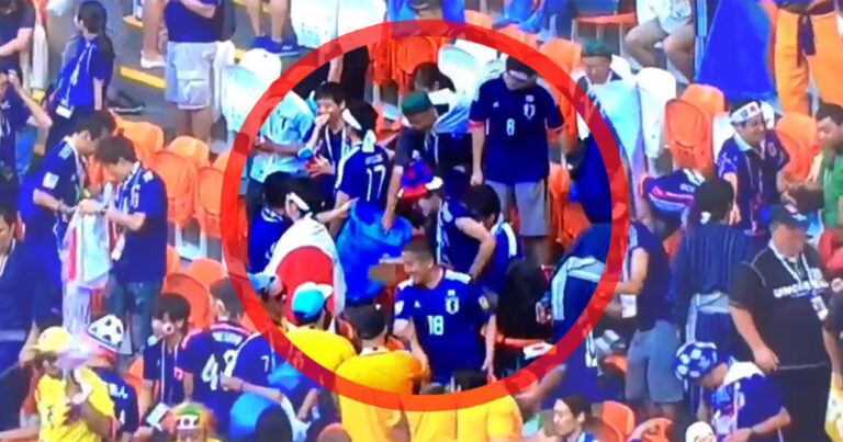 Νικητές σε γήπεδο και εξέδρα οι Ιάπωνες: Φεύγοντας καθάρισαν κιόλας (ΒΙΝΤΕΟ)