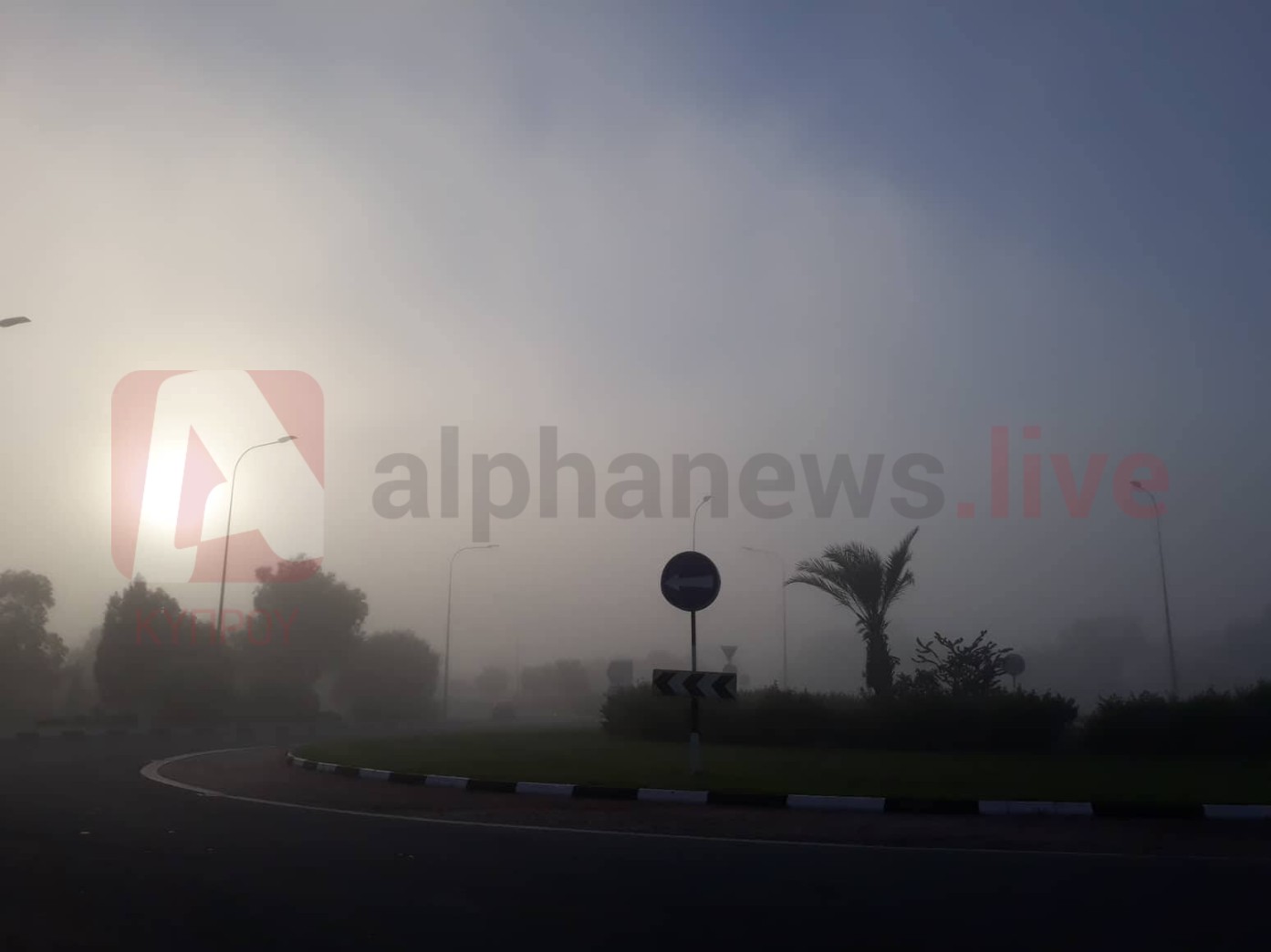 "Ορατότης μηδέν" στους δρόμους της Λάρνακας από την ομίχλη (ΦΩΤΟ)