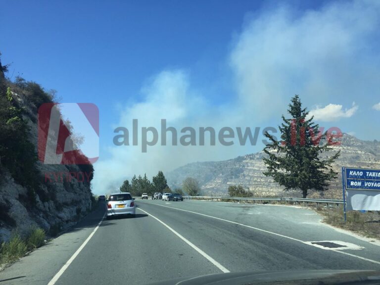 Μάχη με τις φλόγες δίπλα στον δρόμο Πάφου-Πόλης Χρυσοχούς (ΒΙΝΤΕΟ&ΦΩΤΟ)