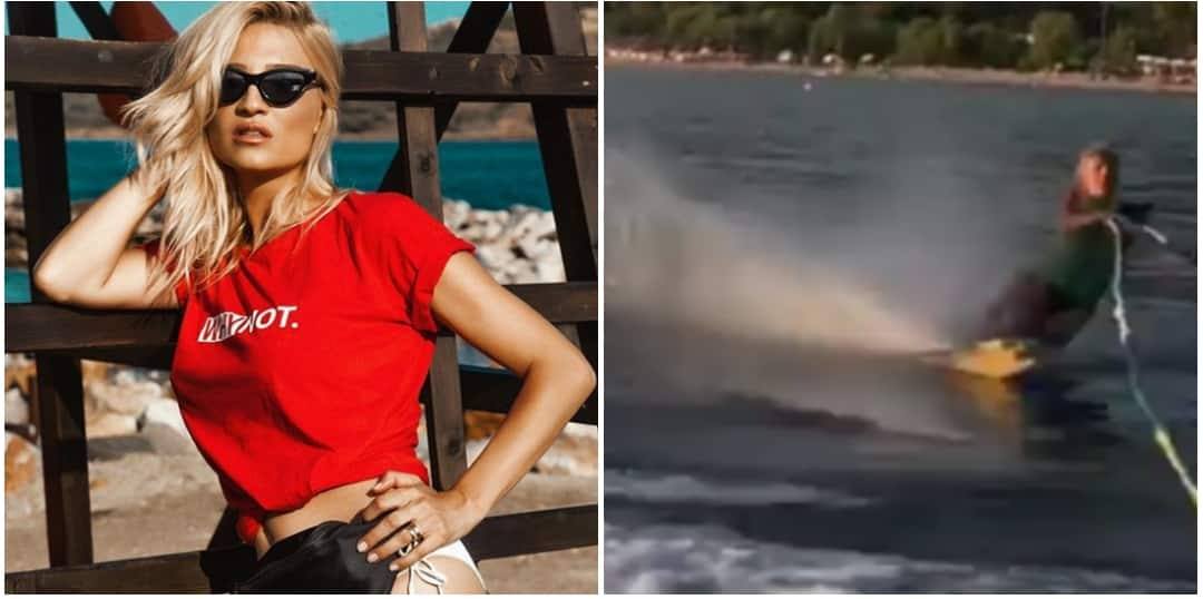 Φαίη Σκορδά: Δείτε την επική τούμπα της καθώς μαθαίνει θαλάσσιο σκι (ΒΙΝΤΕΟ)