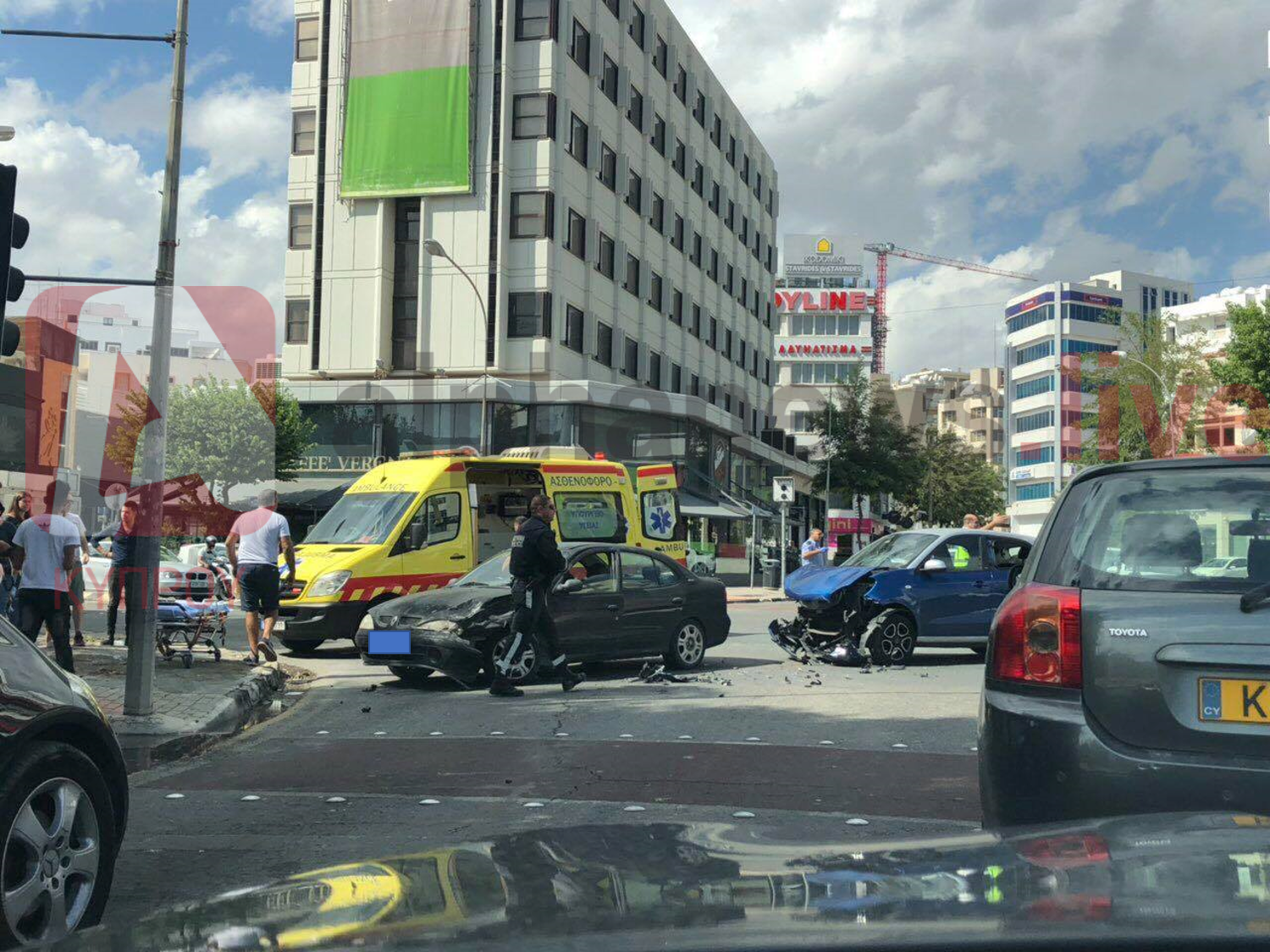 Τροχαίο ατύχημα στο κέντρο της Λευκωσίας (ΦΩΤΟ)