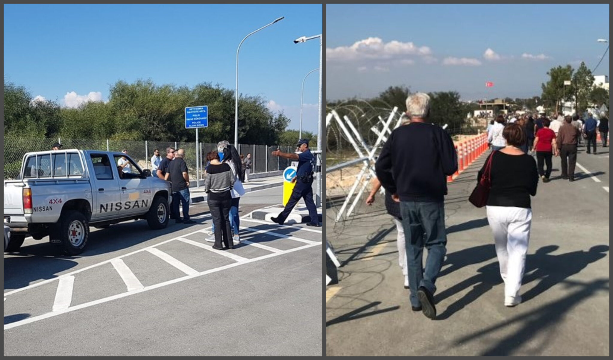 Εκατοντάδες πολίτες αναμένουν να διέλθουν το οδόφραγμα Δερύνειας (ΒΙΝΤΕΟ&ΦΩΤΟ)