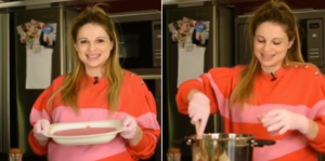 H Xριστιάνα Αριστοτέλους στη κουζίνα του σπιτιού της, μας φτιάχνει…ροζ χαλβά!