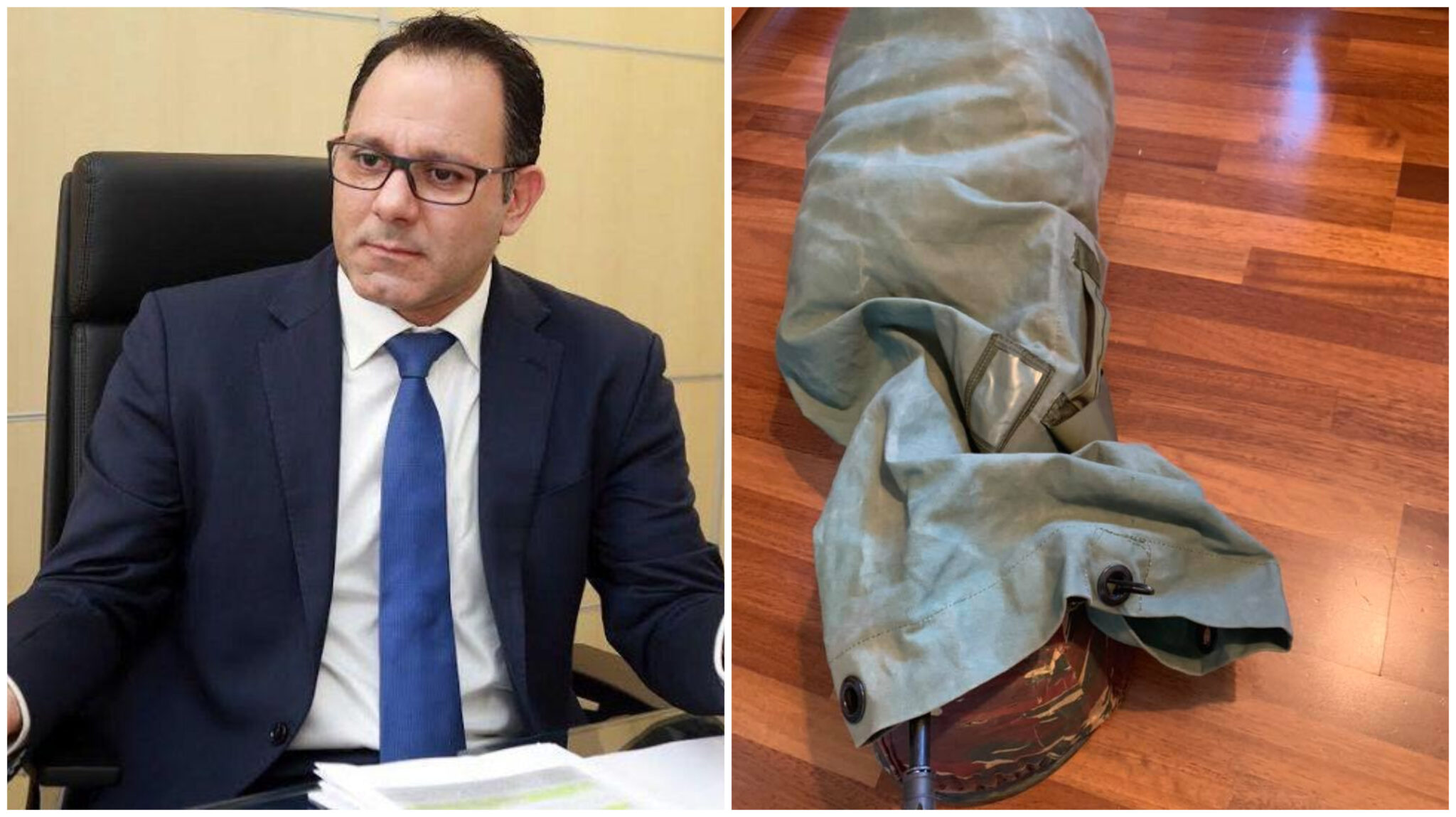 Με στρατιωτικό σάκο σε εκπομπή ο Άθως Αντωνιάδης (ΒΙΝΤΕΟ)