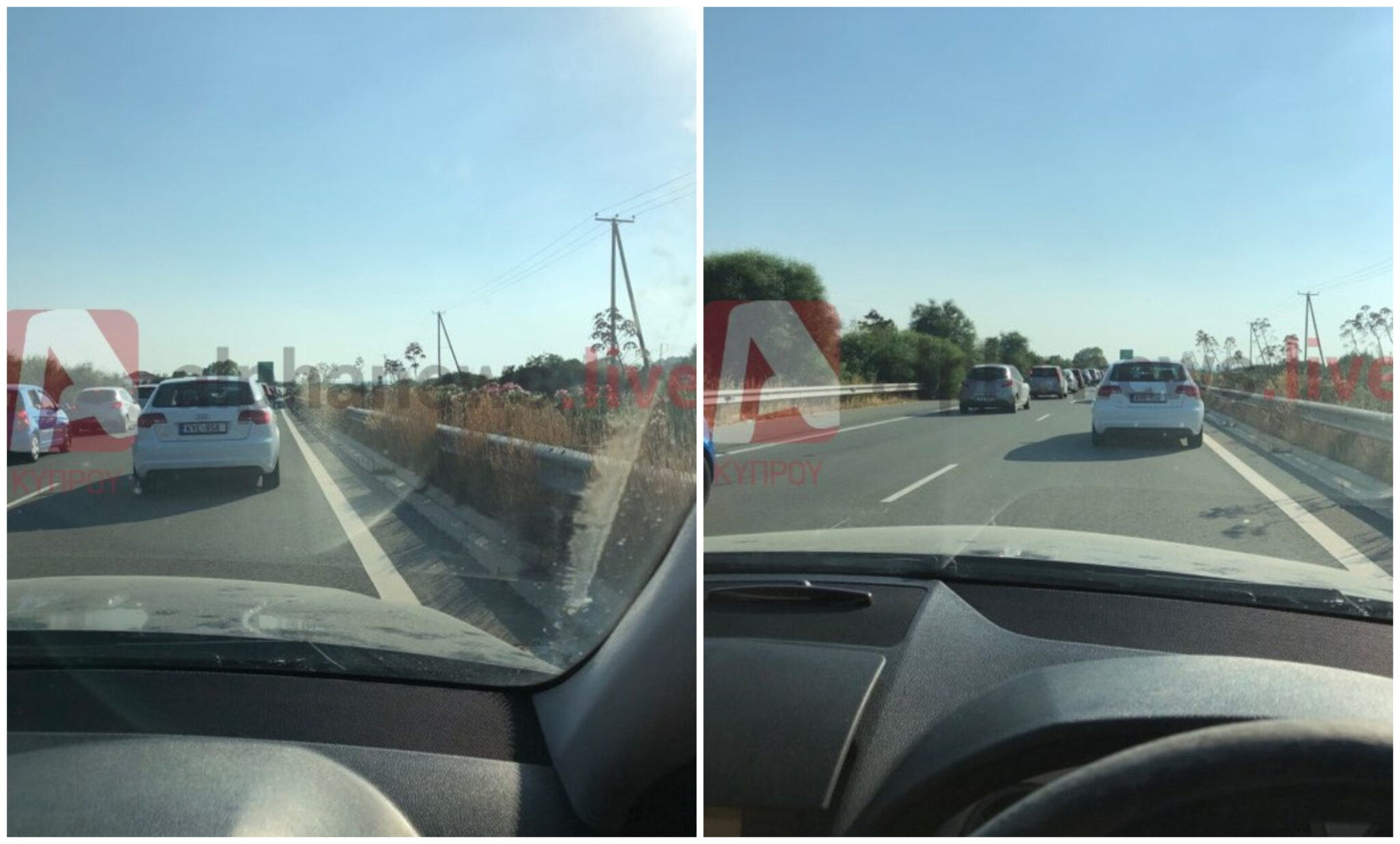 Τροχαίο ατύχημα στον αυτοκινητόδρομο: Ανατράπηκε όχημα (ΦΩΤΟ)