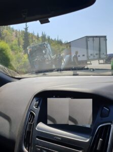 Τροχαίο ατύχημα με δύο φορτηγά στον αυτοκινητόδρομο (ΦΩΤΟ)