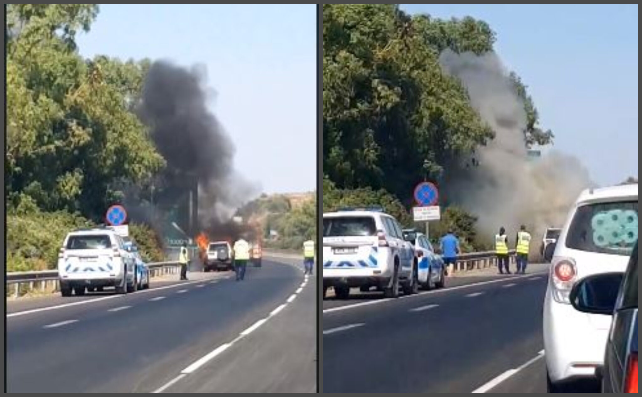 "Λαμπάδιασε" όχημα στον αυτοκινητόδρομο Λευκωσίας-Λάρνακας (ΦΩΤΟ)