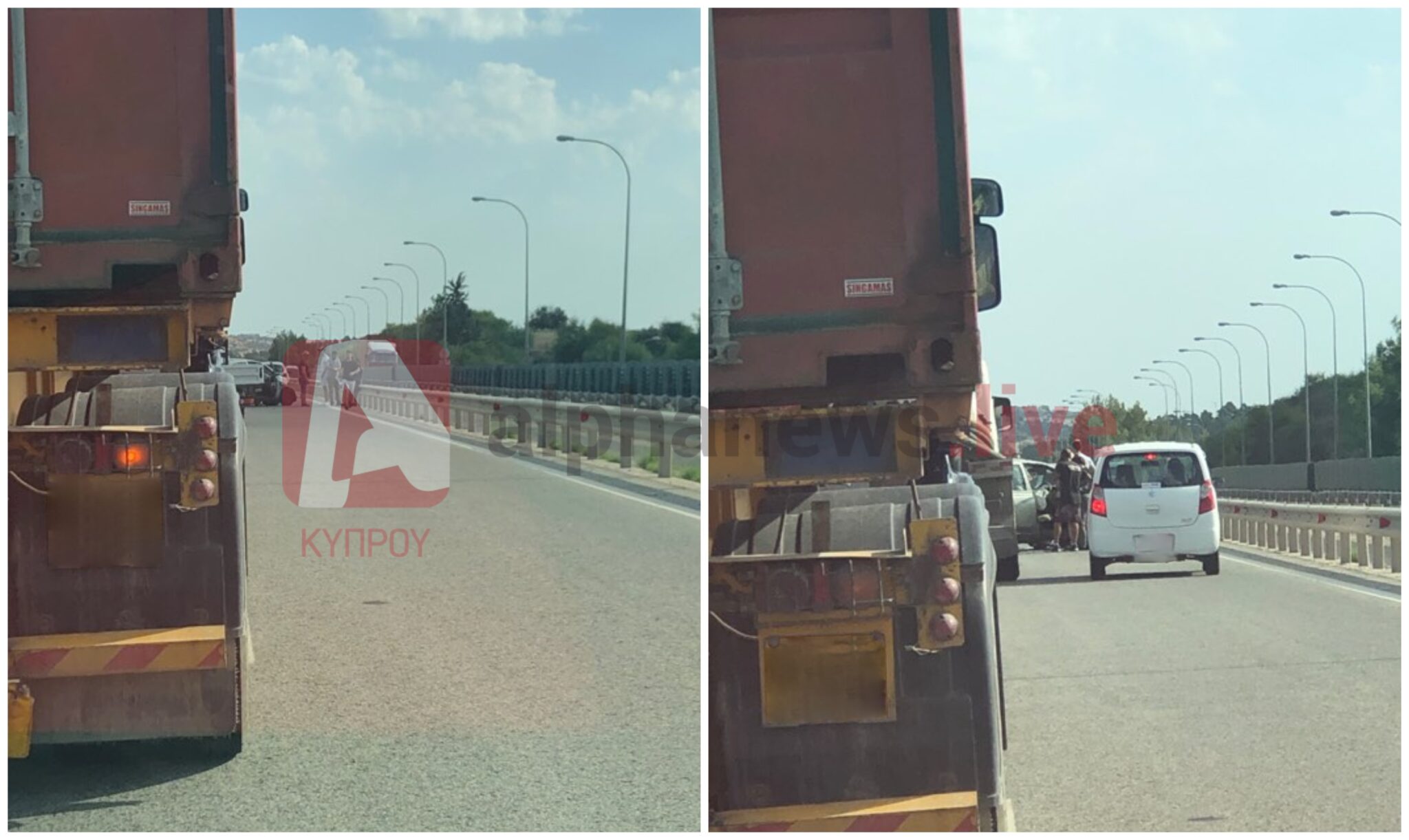 Τροχαίο ατύχημα στον αυτοκινητόδρομο Λεμεσού – Λευκωσίας (ΦΩΤΟ)