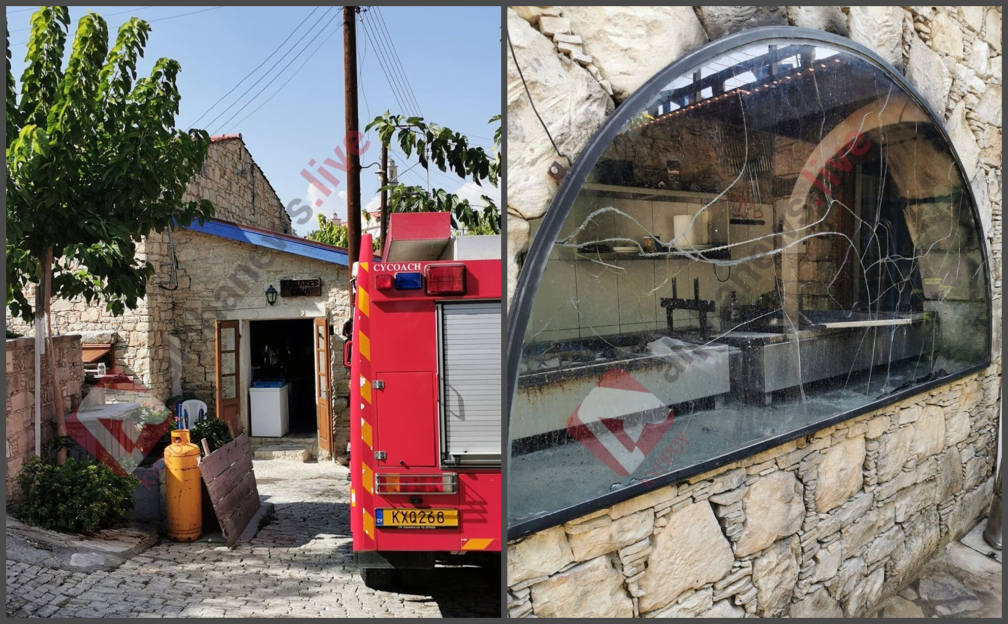 Στις φλόγες τυλίχθηκε το φουγάρο εστιατορίου στην ορεινή Λόφου (ΦΩΤΟ)