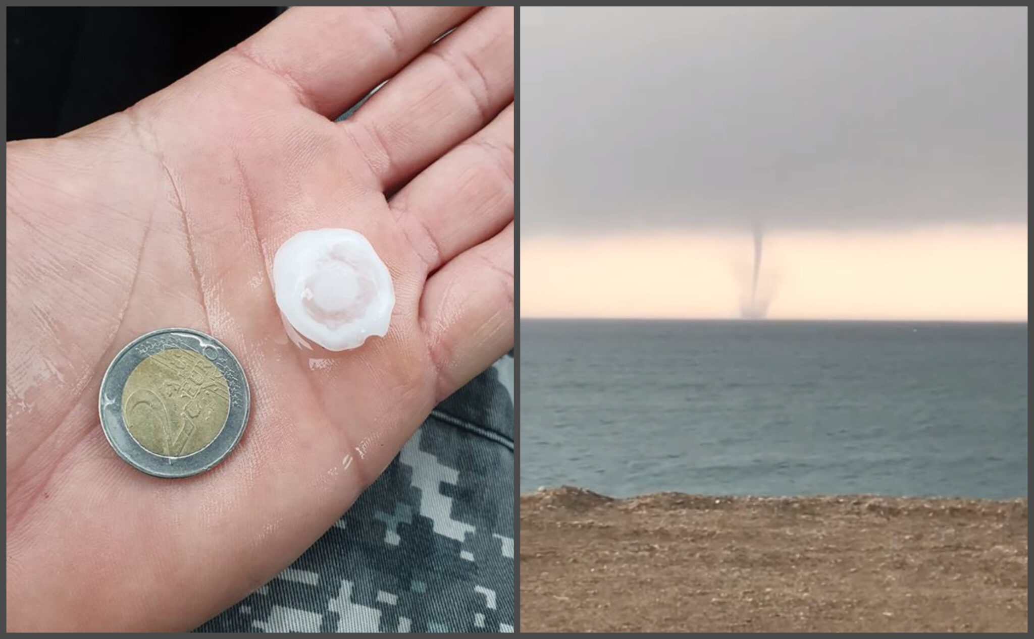 Yδροστρόβιλος και χαλάζι από τα έντονα καιρικά φαινόμενα που πλήττουν την Κύπρο