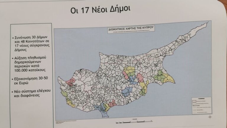 Ιδού οι 17 νέοι Δήμοι με βάση την πρόταση Πετρίδη για την τοπική αυτοδιοίκηση