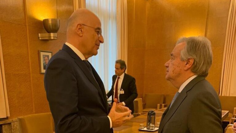 Γκουτέρες-Δένδιας: Επί τάπητος το τουρκολυβικό σύμφωνο και το κυπριακό