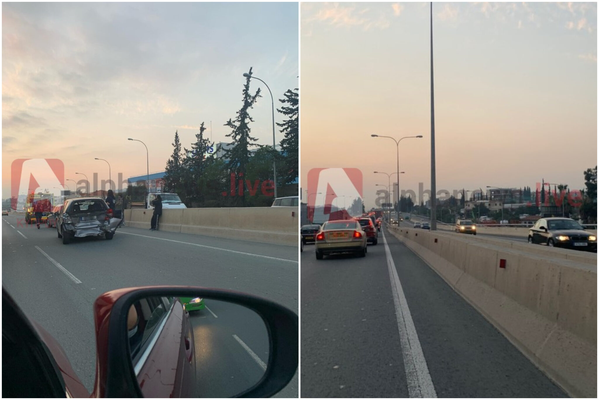 Πυκνή τροχαία κίνηση μετά από τροχαίο στη Λεμεσό (ΦΩΤΟ)