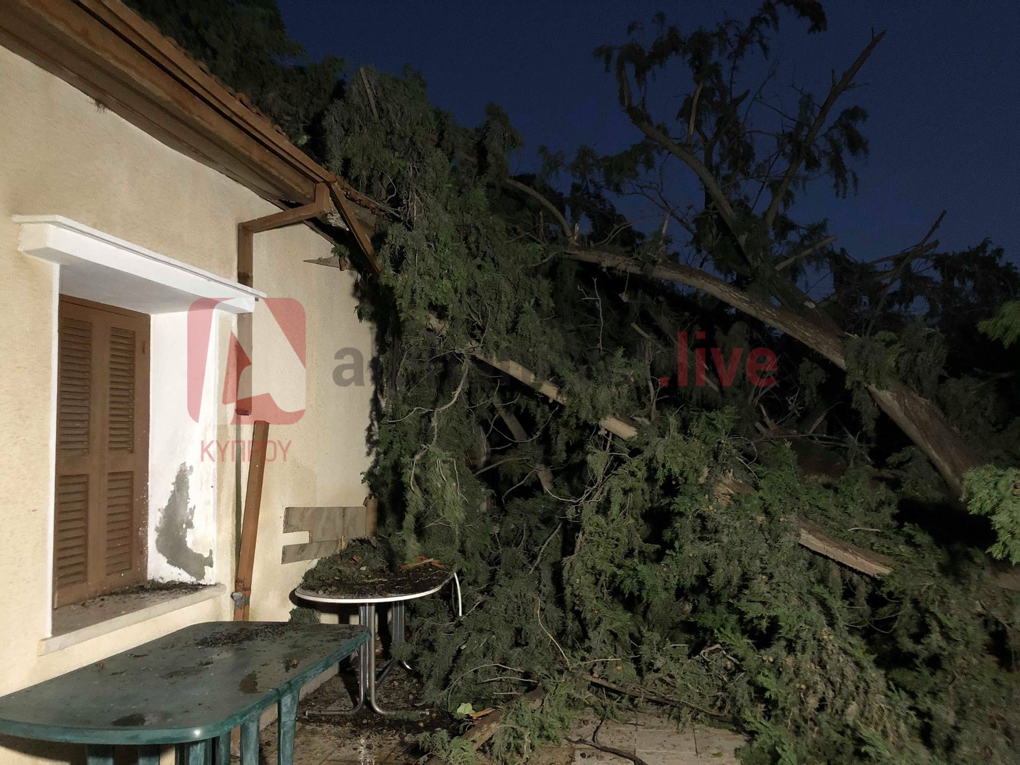 Κινδύνευσε τετραπληγική όταν έπεσε κυπαρίσσι στη στέγη του σπιτιού της (ΦΩΤΟ)