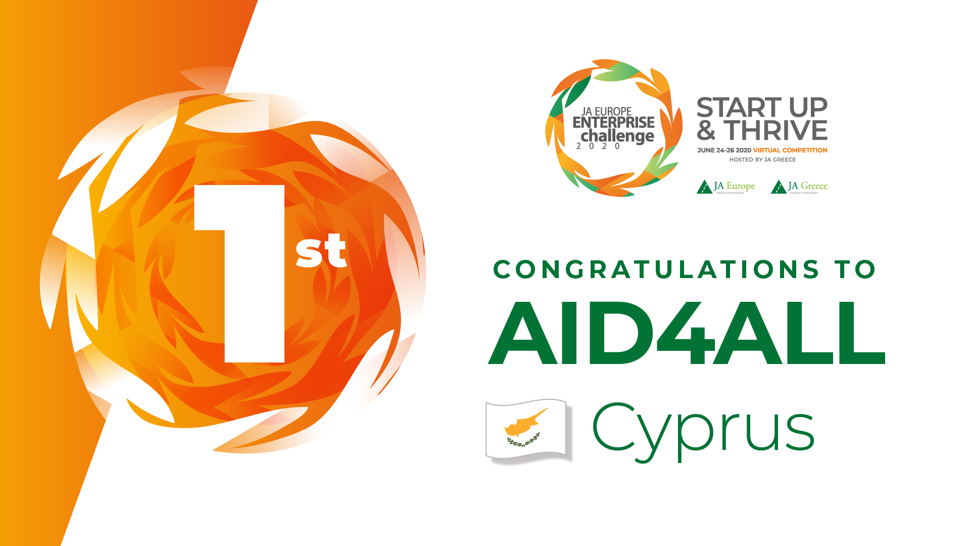 Συγχαρητήρια στο Junior Achievement Κύπρου  και στην ομάδα AID4All