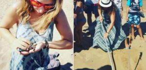 Κάτια Σάββα: Στην “μάχη” για την διάσωση των θαλάσσιων χελωνών στον Ακάμα (ΦΩΤΟ)