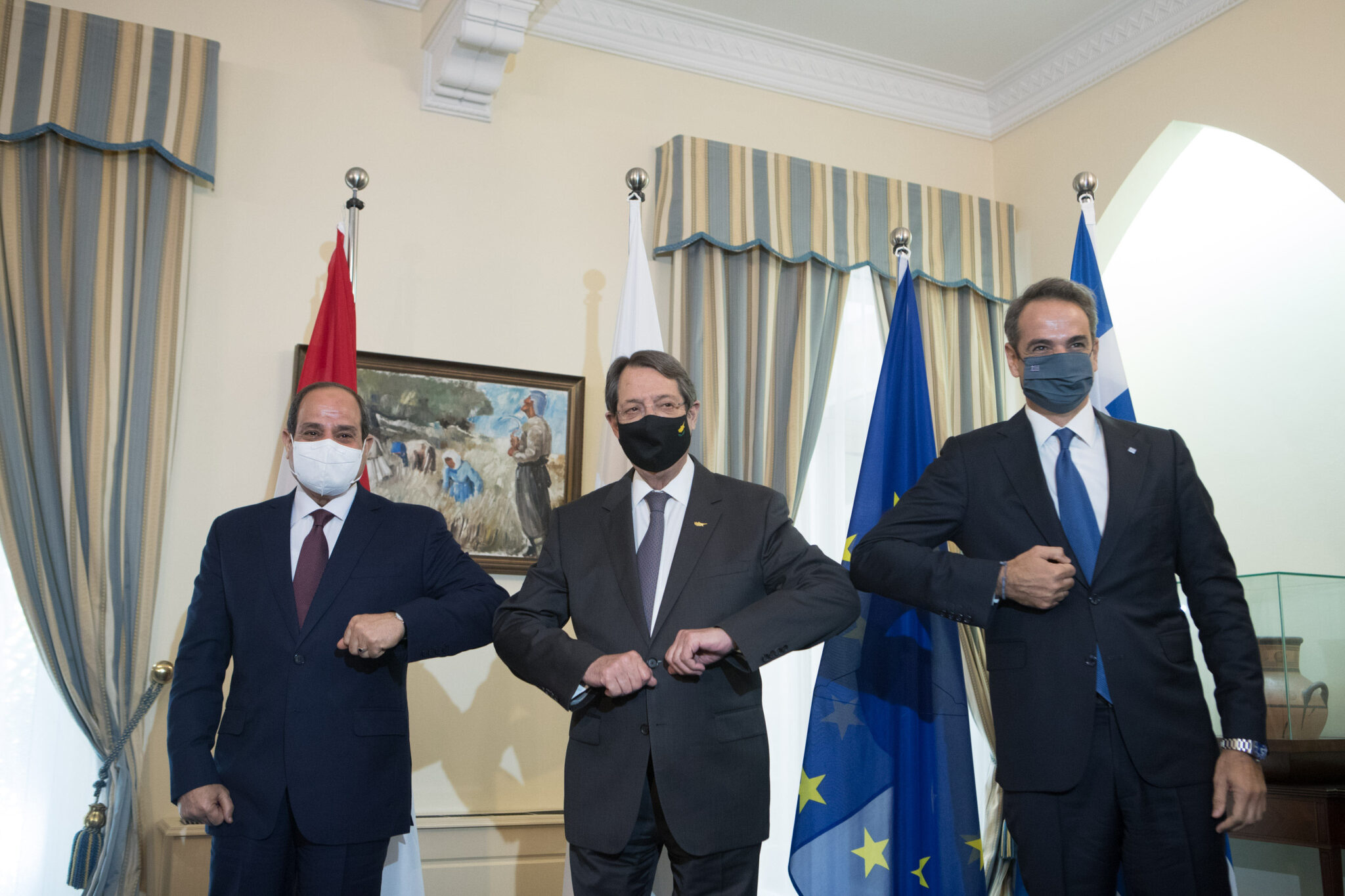 Αναστασιάδης-Μητσοτάκης-Σίσι:Καταγγέλλουν υπονόμευση της ειρήνης από την Τουρκία