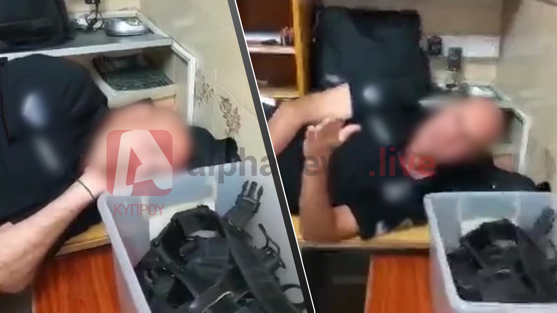 BINTEO: "Εξόδιος ακολουθία" για κοιμώμενο Αρχιαστυφύλακα εν ώρα καθήκοντος