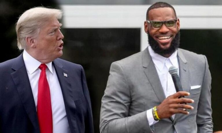 Πανηγύρισε την εκλογή Μπάιντεν με… τάπα στον Τραμπ ο ΛεΜπρόν