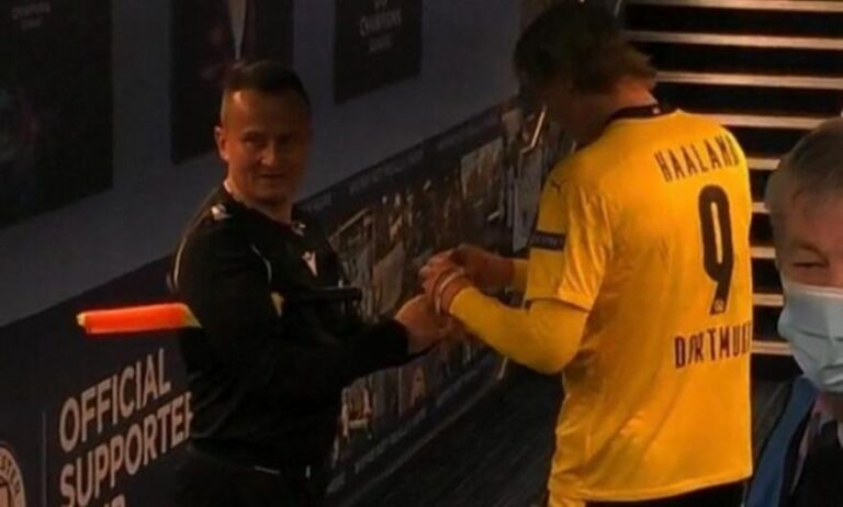 To αυτόγραφο που έδωσε ο Χάαλαντ στον διαιτητή θα πάει σε δημοπρασία
