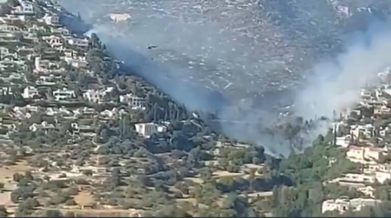 ΒΙΝΤΕΟ: Από αέρος η πύρινη λαίλαπα που έφτασε σε αυλές σπιτιών στην Τάλα