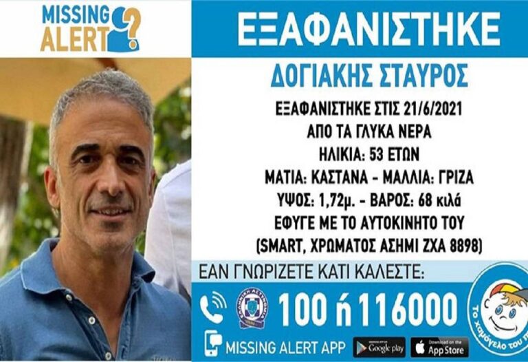 Νεκρός εντοπίστηκε ο επιχειρηματίας Σταύρος Δογιάκης
