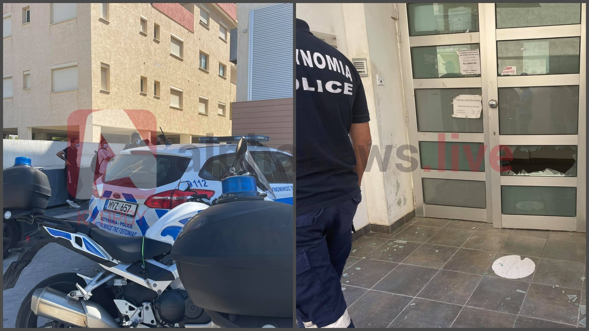 ΦΩΤΟ: Αλλοδαποί έσπασαν την πόρτα των ΥΚΕ Λεμεσού και "εγκλώβισαν" υπαλλήλους