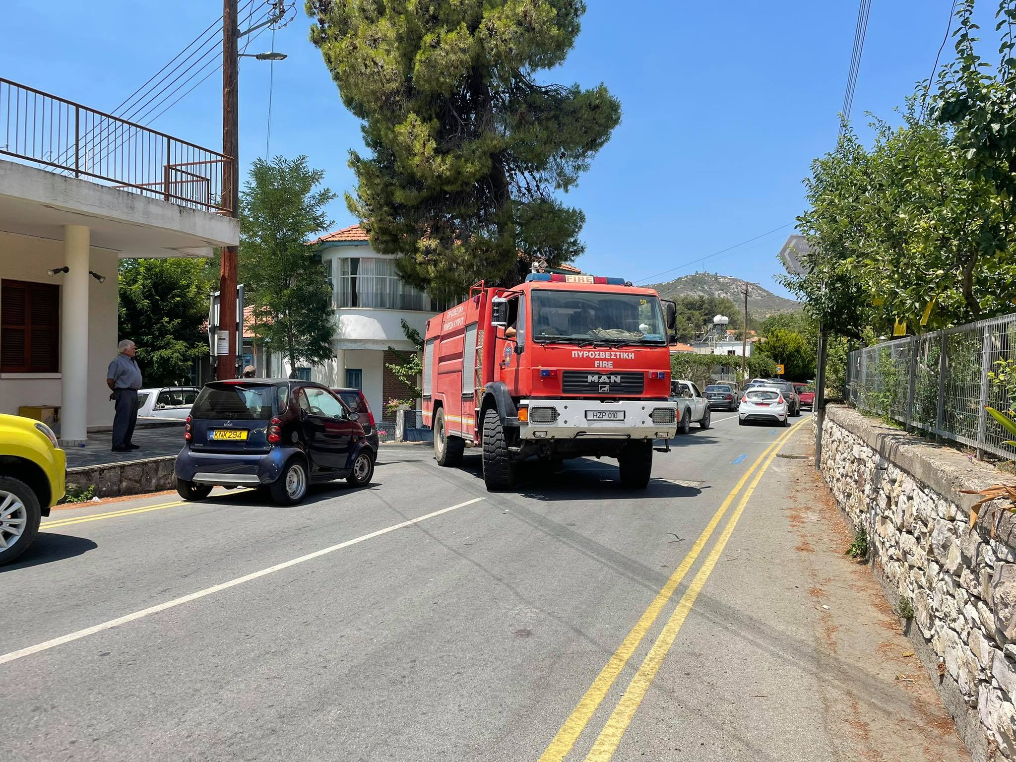 Αστυνομία και Τμήμα Δασών στο "σημείο μηδέν" της πυρκαγιάς στο Πέρα Πεδί