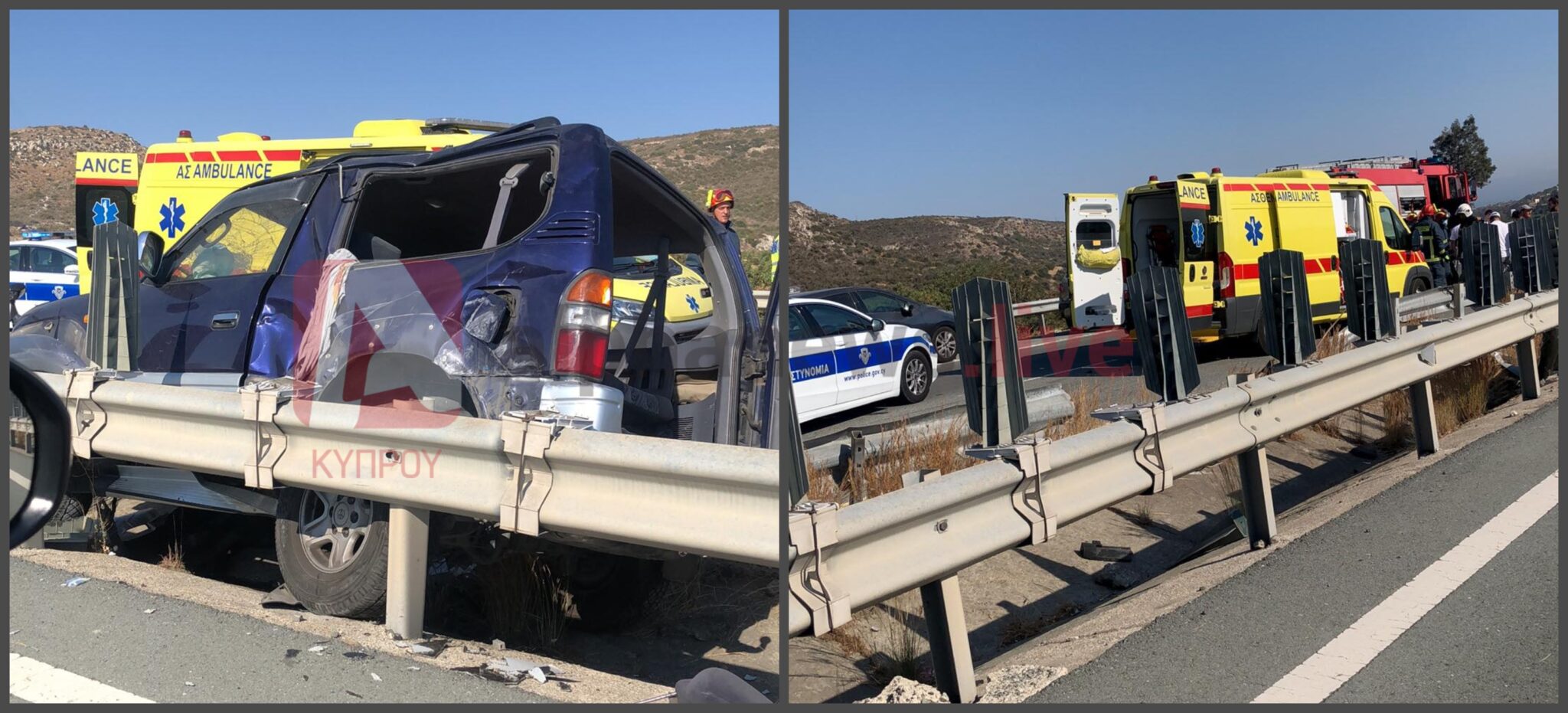 ΦΩΤΟ: Σφοδρή σύγκρουση οχημάτων στο highway, στο νοσοκομείο δυο πρόσωπα