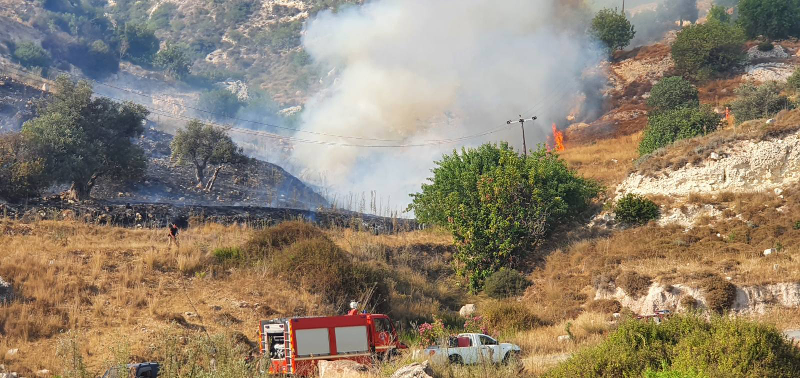 Νέα πυρκαγιά στη Λεμεσό: Από αέρος η μάχη με τις φλόγες