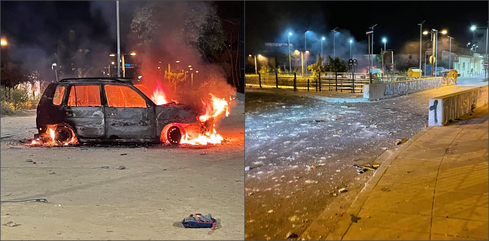 Πεδίο μάχης η περιοχή έξω από το ΠΑΝΣΥΦΙ του Απόλλωνα το βράδυ (ΒΙΝΤΕΟ&ΦΩΤΟ)