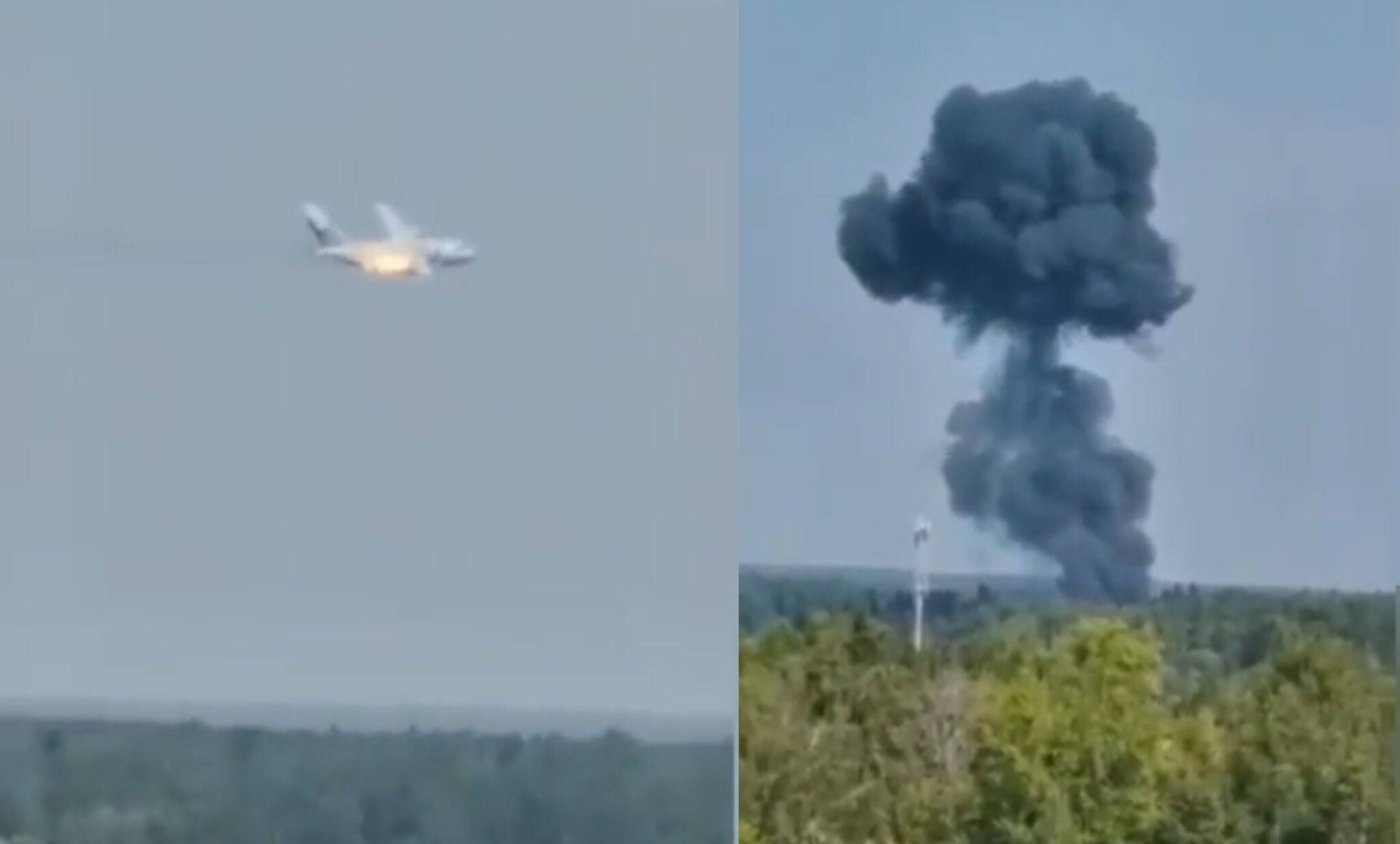 Συγκλονιστικό βίντεο: Αεροσκάφος τυλίγεται στις φλόγες και συντρίβεται στη Ρωσία