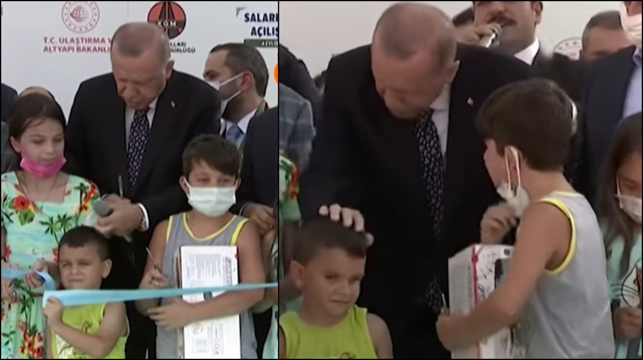 BINTEO: Ο Ερντογάν τσακώθηκε με 10χρονο που έκοψε πρόωρα την κορδέλα σε εγκαίνια