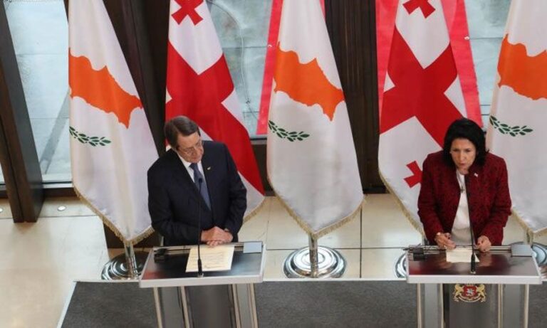 Στο Προεδρικό η Πρόεδρος της Γεωργίας που επισκέπτεται την Κύπρο