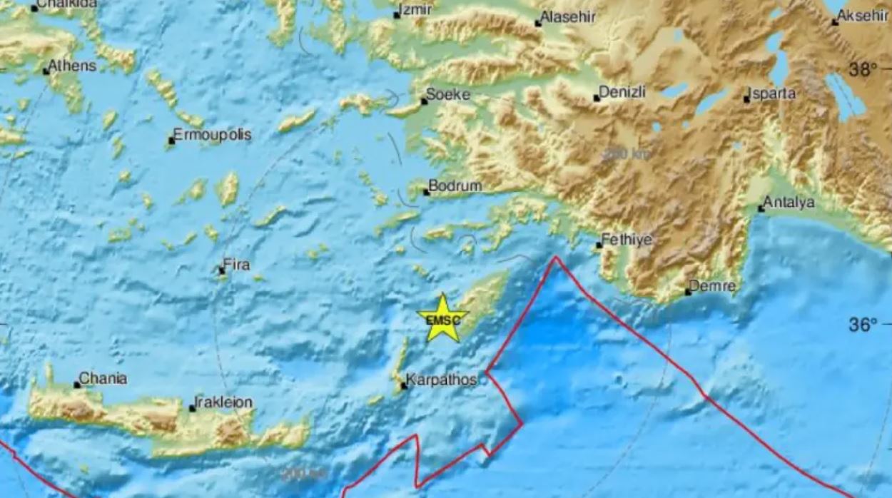 Σεισμική δόνηση 3,3 Ρίχτερ στα ανοιχτά της Ρόδου