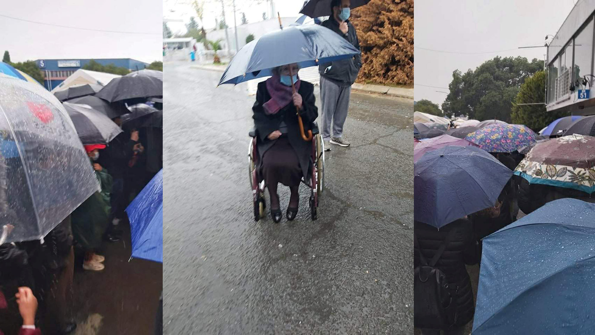 Στη βροχή για.. ένα εμβόλιο: Ταλαιπωρία πολιτών έφερε η κακοκαιρία (ΦΩΤΟ&ΒΙΝΤΕΟ)