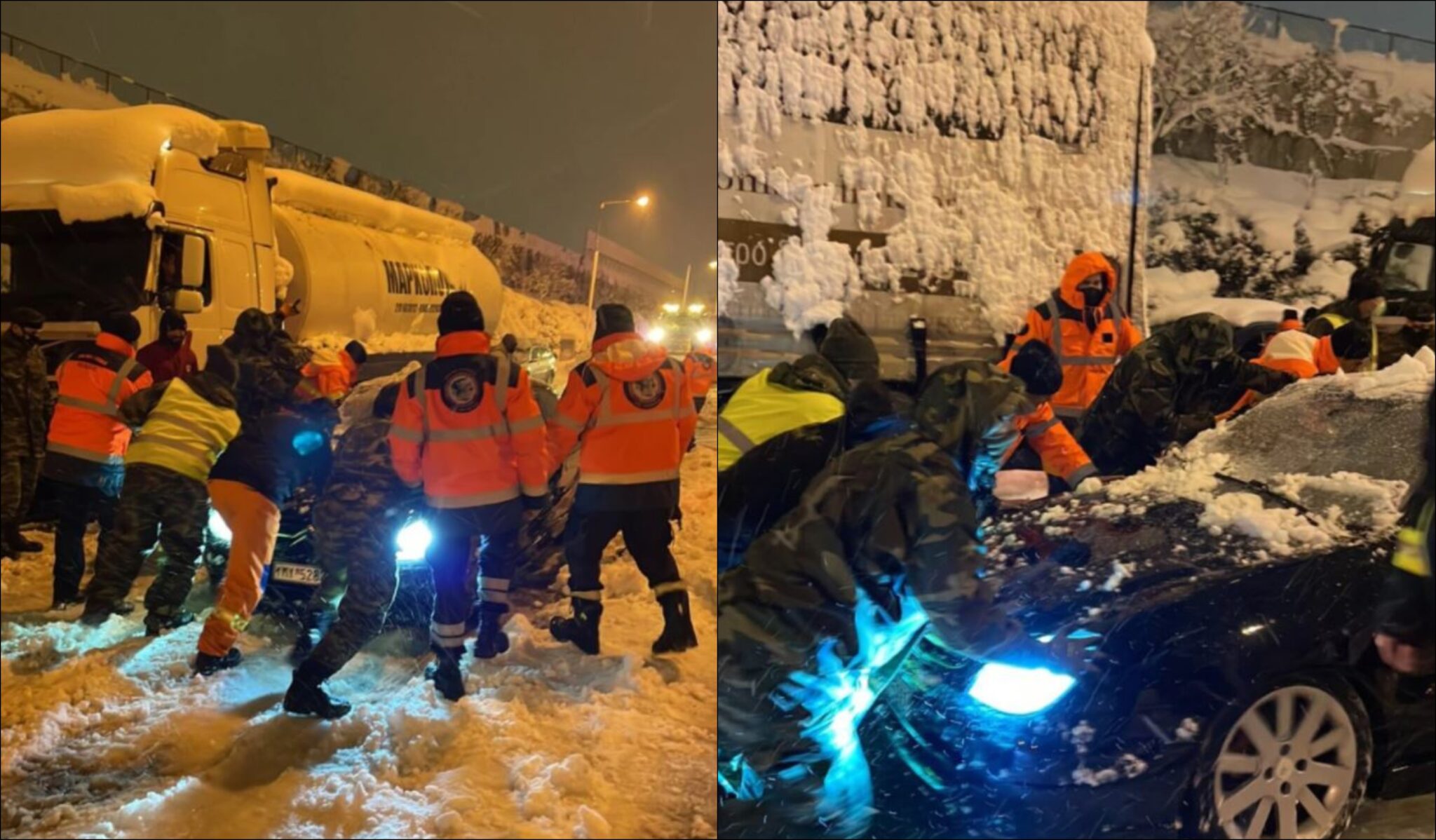 Κακοκαιρία-θρίλερ: Πάνω από 20 ώρες εγκλωβισμένοι στα οχήματα χιλιάδες οδηγοί