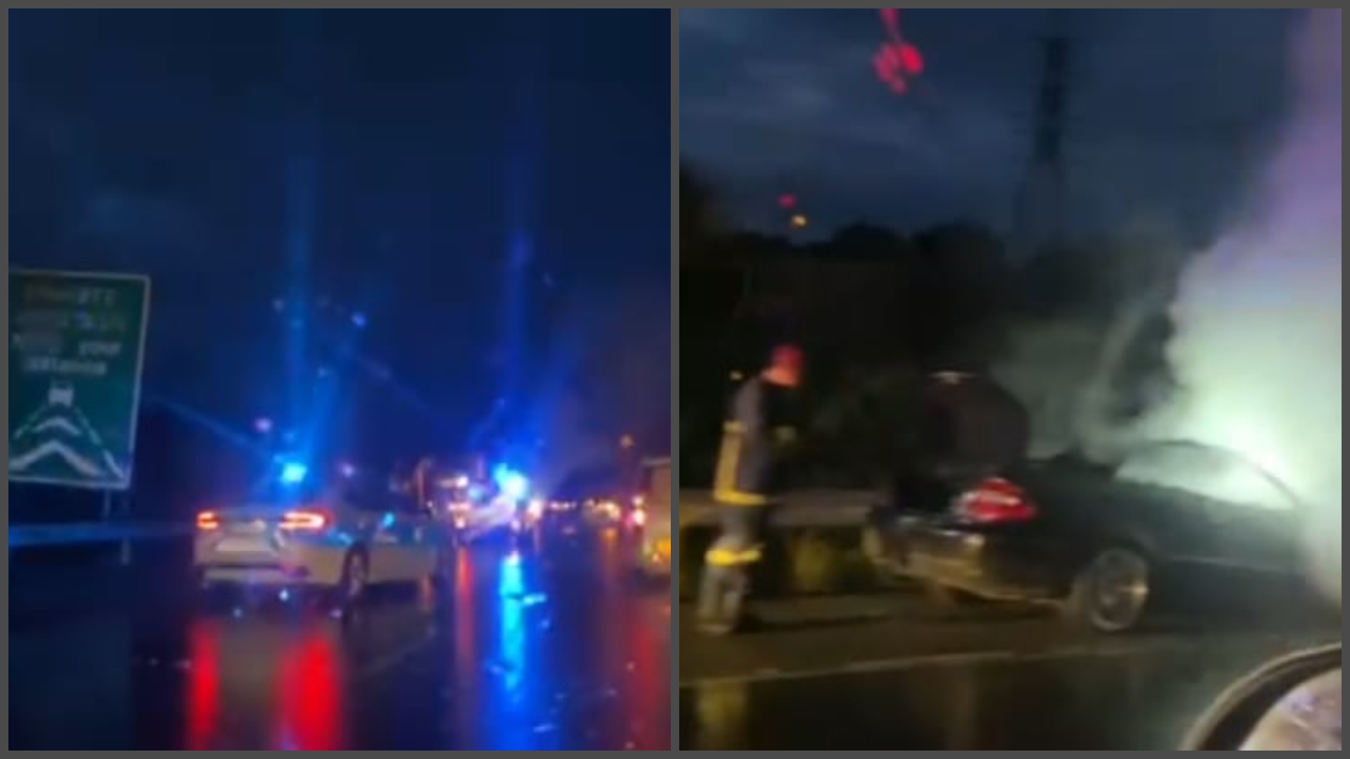 ΒΙΝΤΕΟ: Φλεγόμενο όχημα στο highway σήμανε συναγερμό σε Πυροσβεστική & Αστυνομία