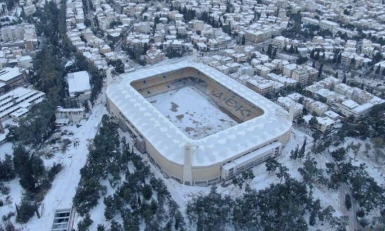 Το εντυπωσιακό βίντεο της ΑΕΚ με τη χιονισμένη «OPAP Arena»