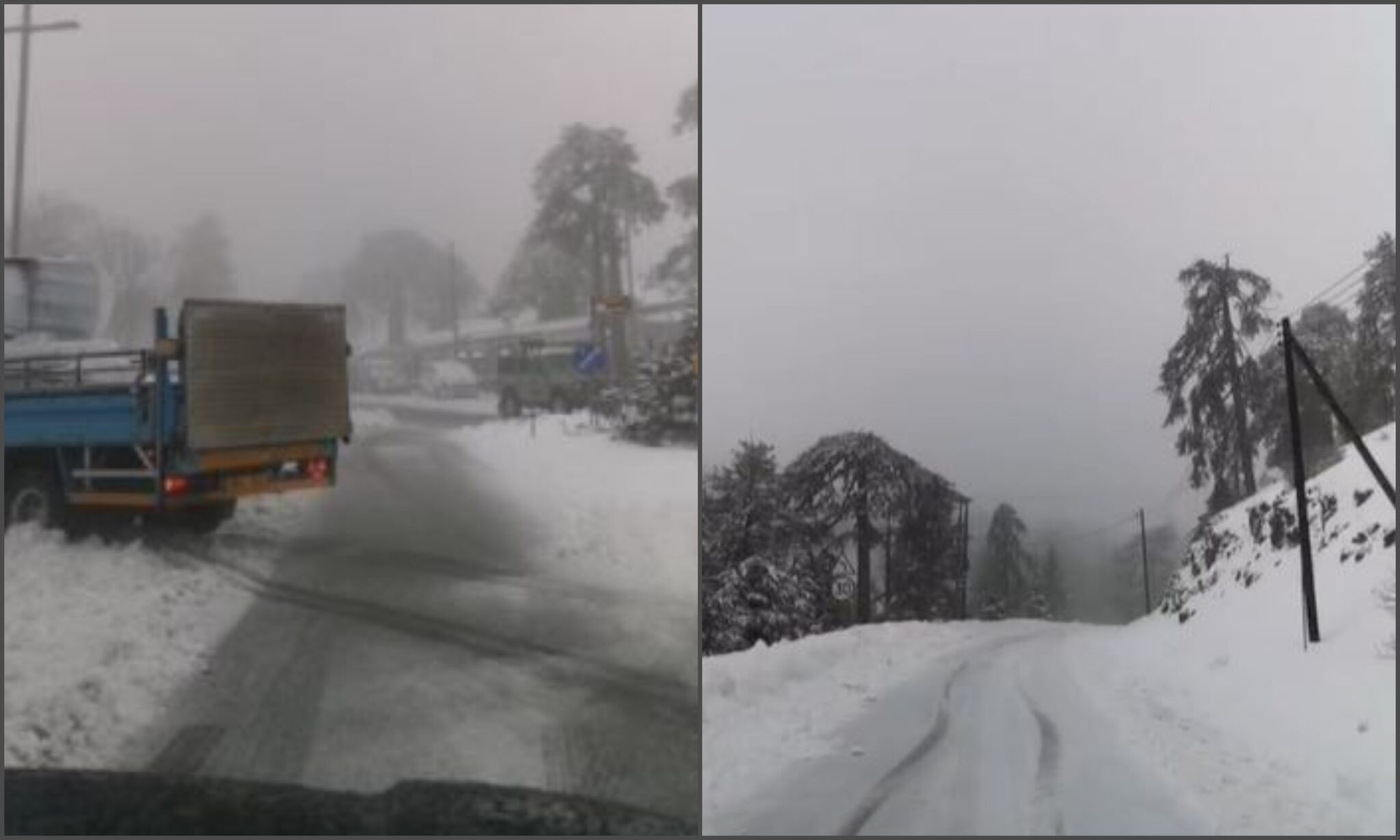 Σφοδρή χιονόπτωση στο Τρόοδος από το πρωί και προβλέψεις για λευκά…ημιορεινά